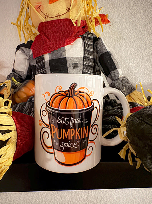 Pumpkin Spice Coffee Mug: Double-Sided Autumn Design