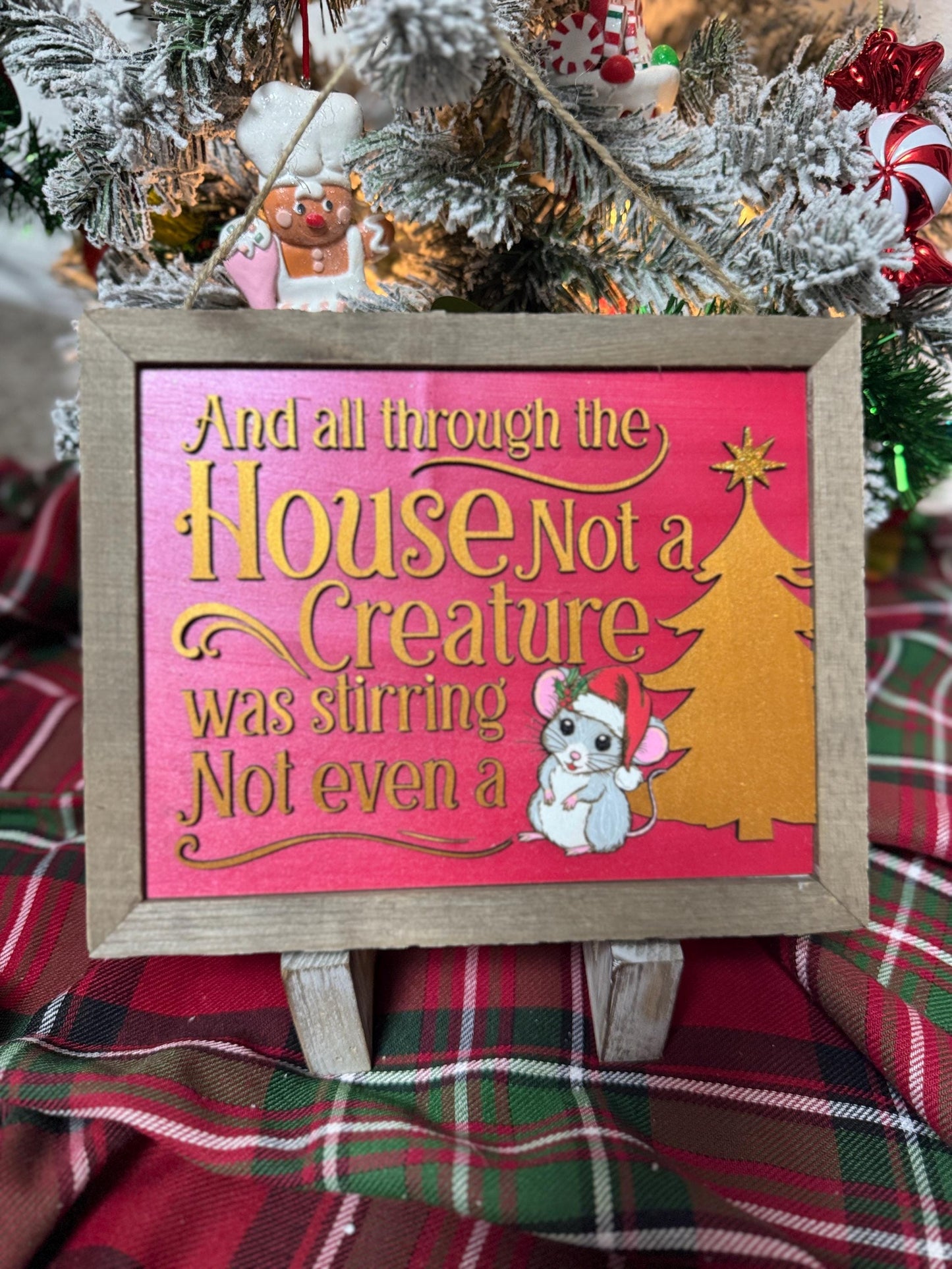 Handcrafted Christmas Sign: 'Not a Creature Was Stirring' 3D Wood Letters