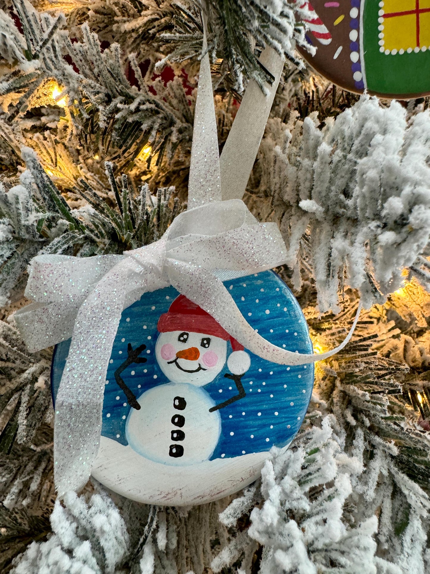 Hand Painted Ornament, Ceramic Ornament | Christmas Tree Decor – Gnome, Snowman, Gingerbread & Floral Designs