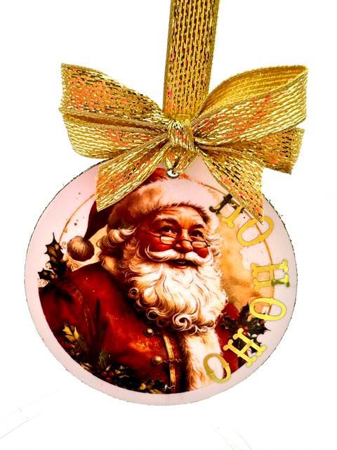 Vintage Christmas Ornament: Glitter Gold Foil Winter Wonderland Decor