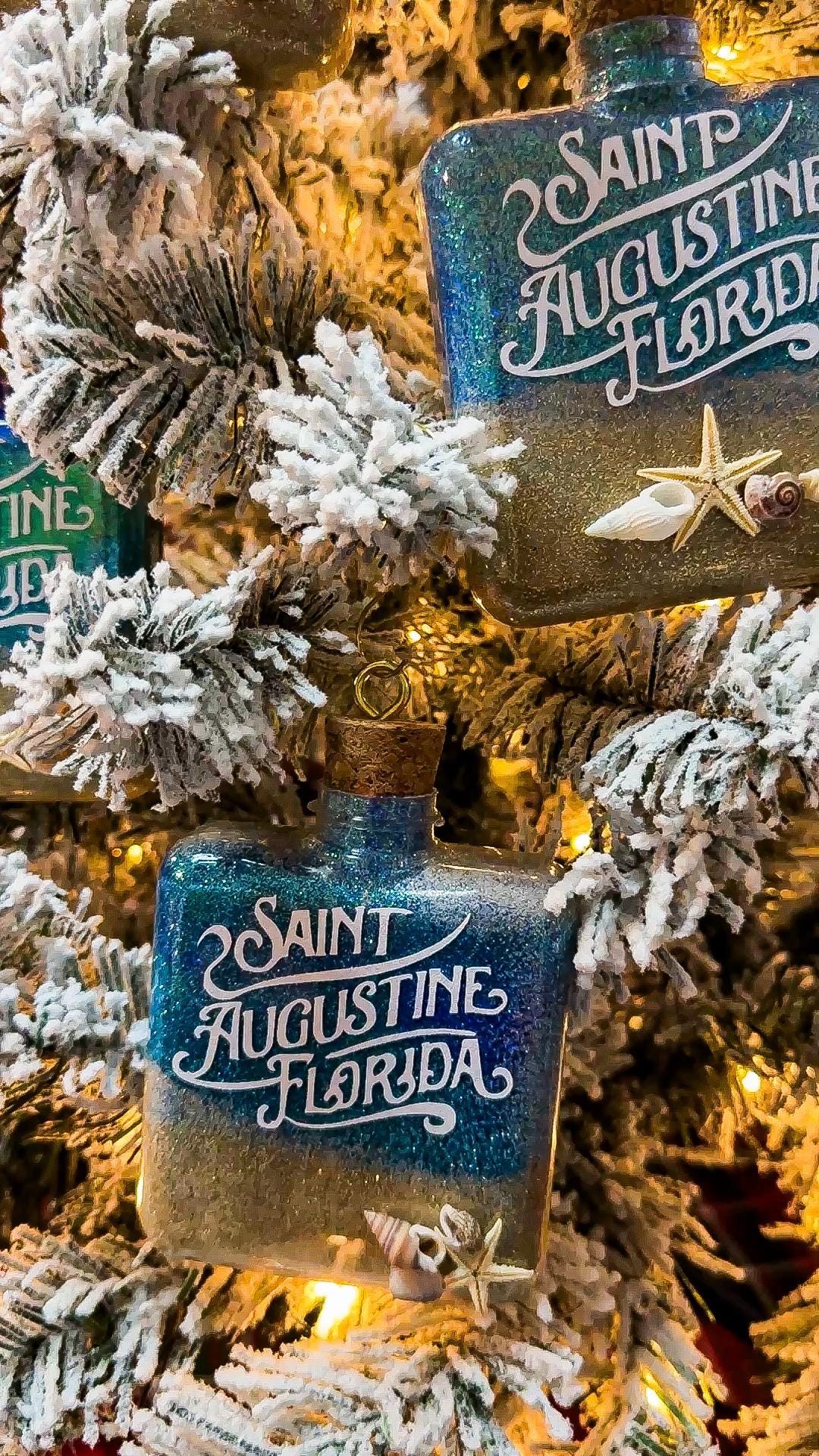 Custom Beach-Themed Ornament with Glitter Gradient & Seashells - Personalized Shatterproof Christmas Ornament