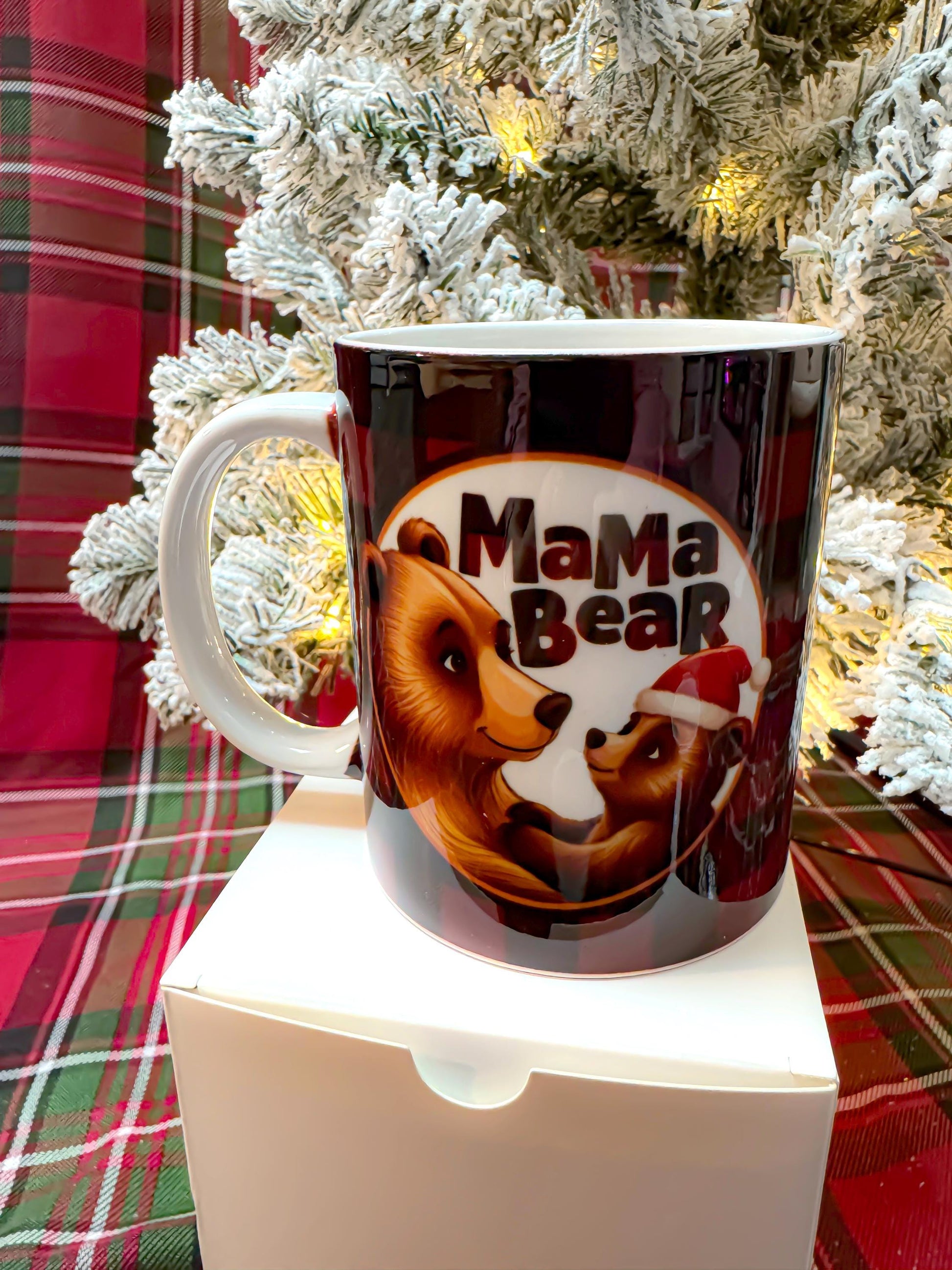 Mama Bear & Dada Bear Mug Set: Red Gingham Parent Gift