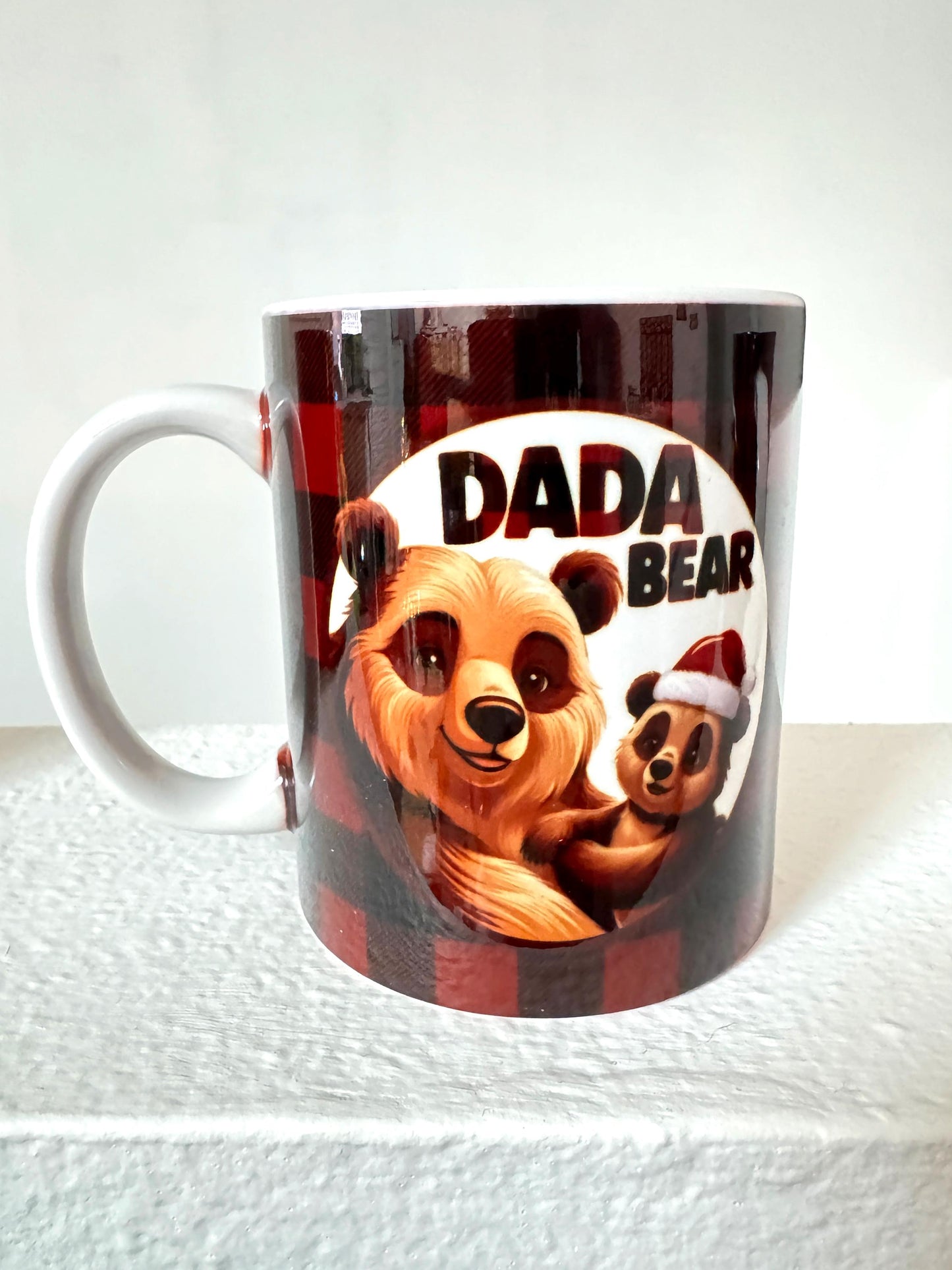 Mama Bear & Dada Bear Mug Set: Red Gingham Parent Gift