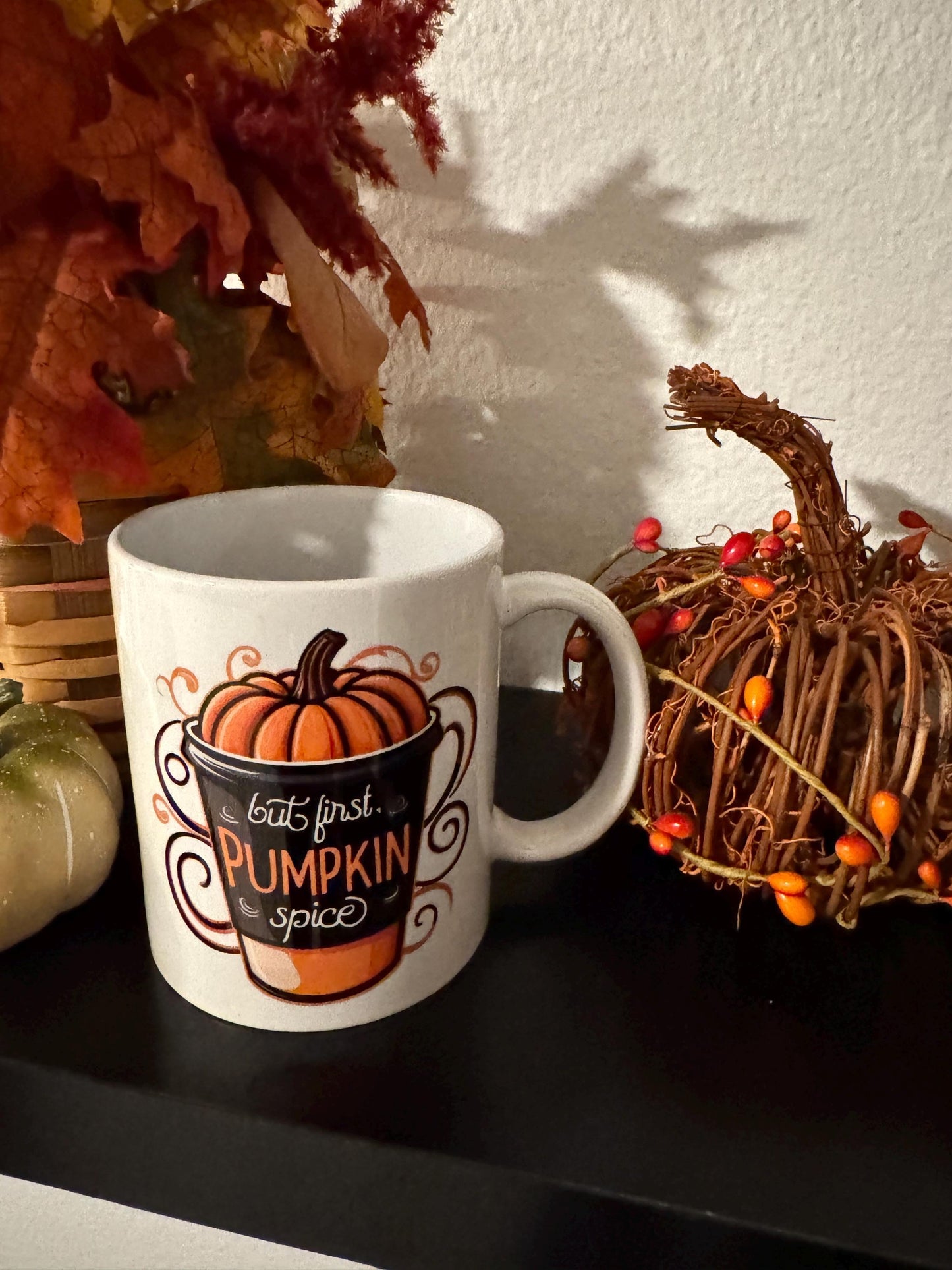 Pumpkin Spice Coffee Mug: Double-Sided Autumn Design