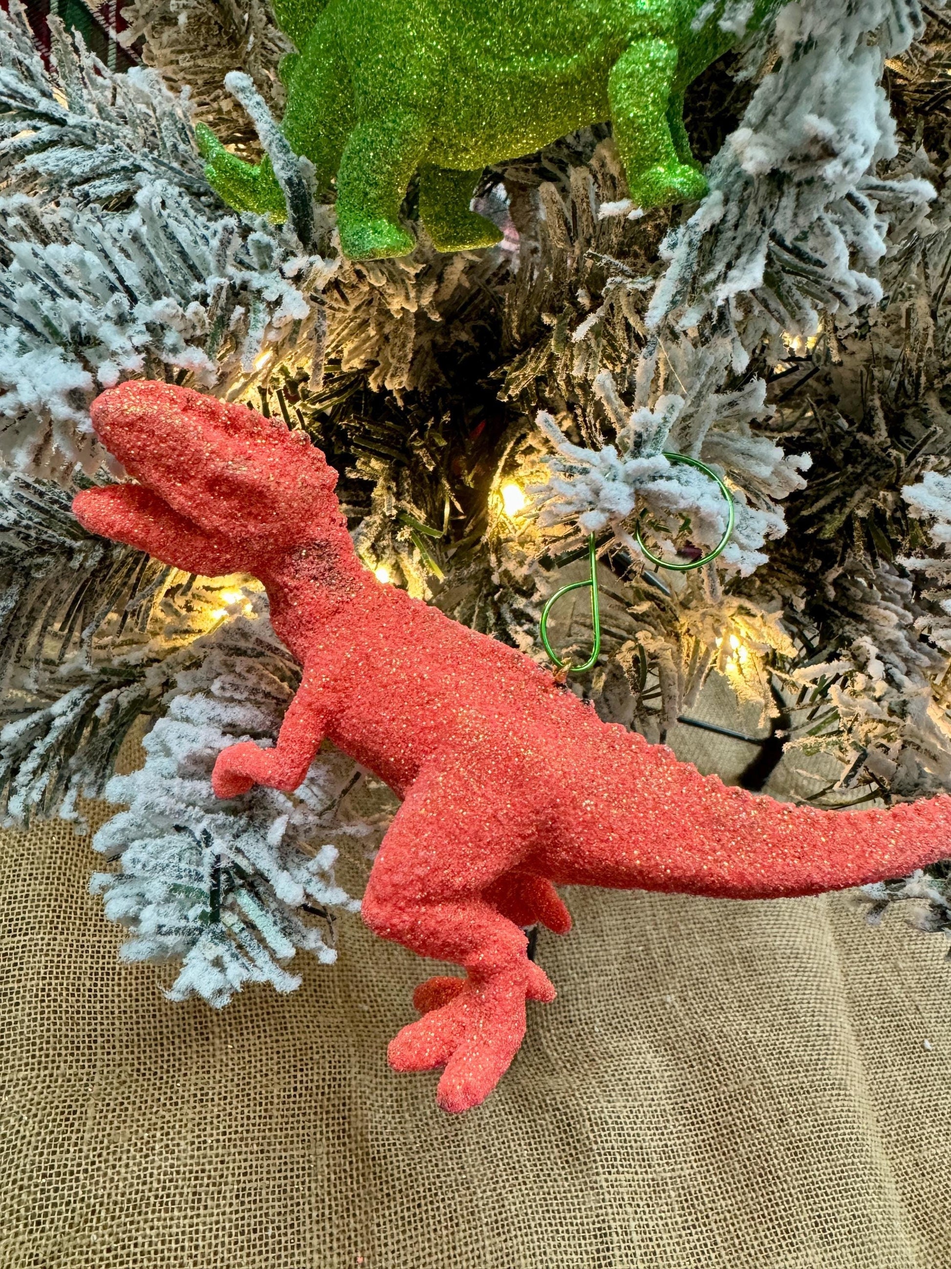 Sparkling Dinosaur Ornaments – Choice of Brachiosaurus, T-Rex, & More!