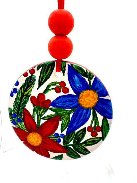 Hand Painted Ornament, Ceramic Ornament | Christmas Tree Decor – Gnome, Snowman, Gingerbread & Floral Designs