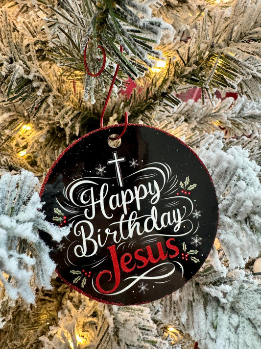 Happy Birthday Jesus Ornament: Festive MDF Christmas Decor