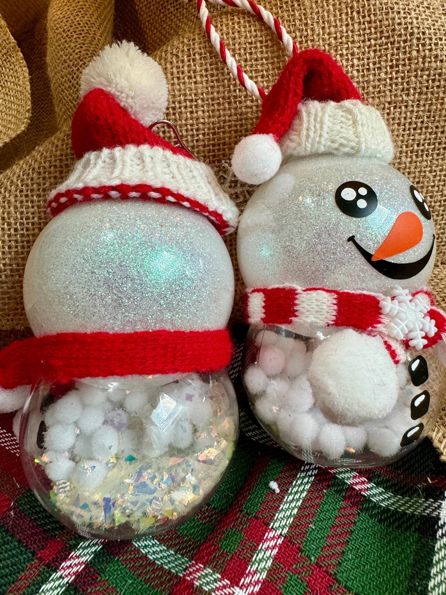 Glitter Snowball Snowman Ornament: Shatterproof Christmas Decor