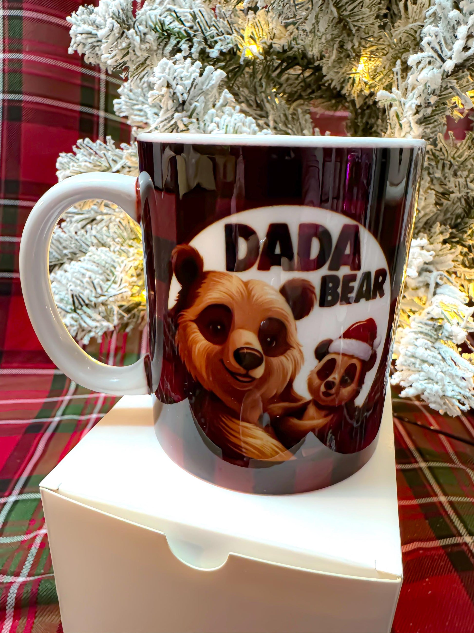 Mama Bear & Dada Bear Mug Set: Red Gingham Parent Gift