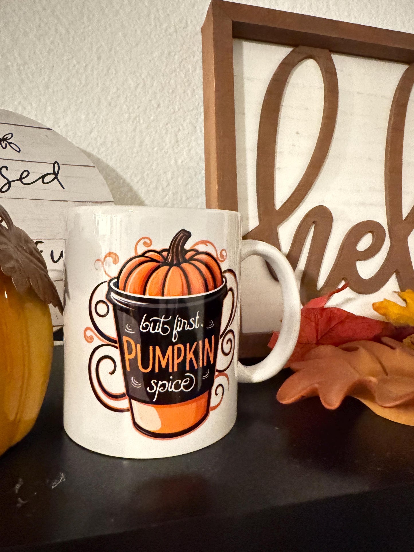 Pumpkin Spice Coffee Mug: Double-Sided Autumn Design