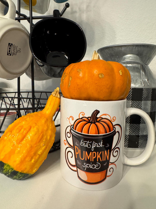 Pumpkin Spice Coffee Mug: Double-Sided Autumn Design