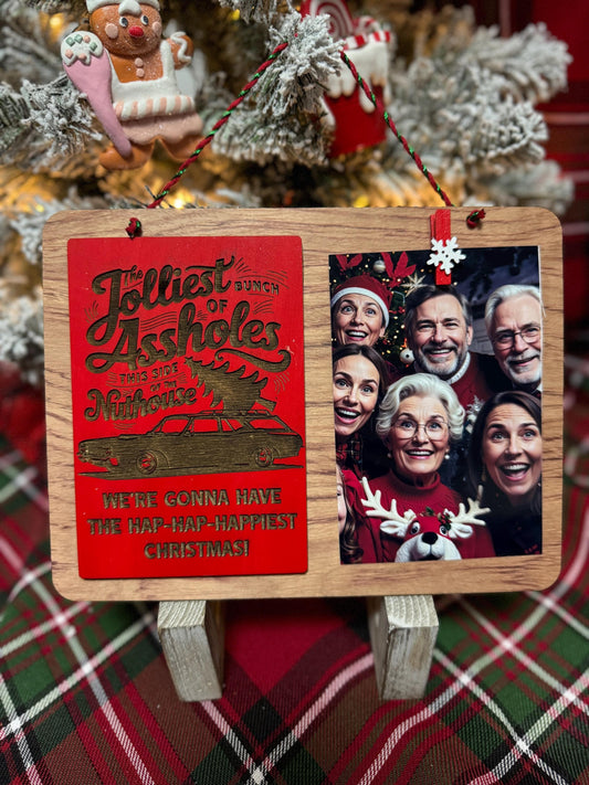 Funny Christmas Hanging Photo Sign: 'Jolliest Bunch' Movie Quote