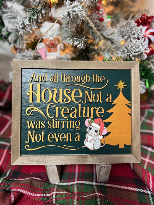 Handcrafted Christmas Sign: 'Not a Creature Was Stirring' 3D Wood Letters