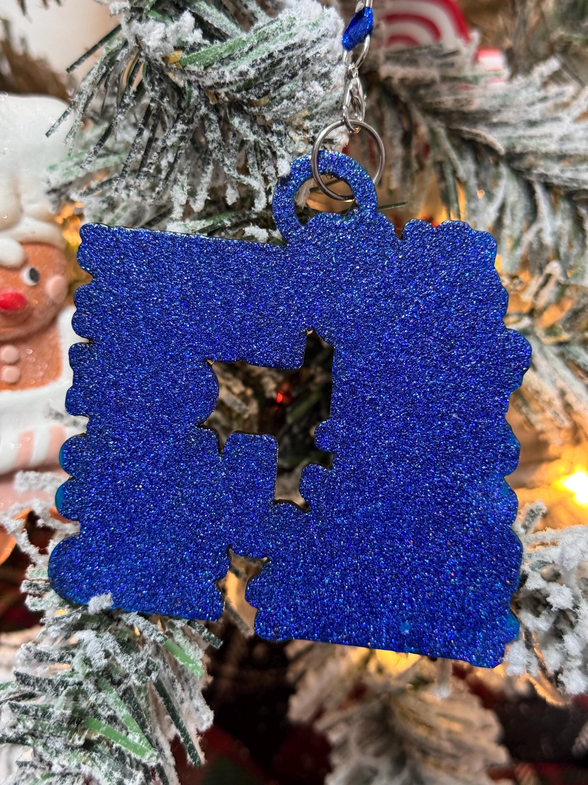 Love My Wife - Christmas Couples Bauble Ornament - Husband on Ladder, Funny Holiday Decor