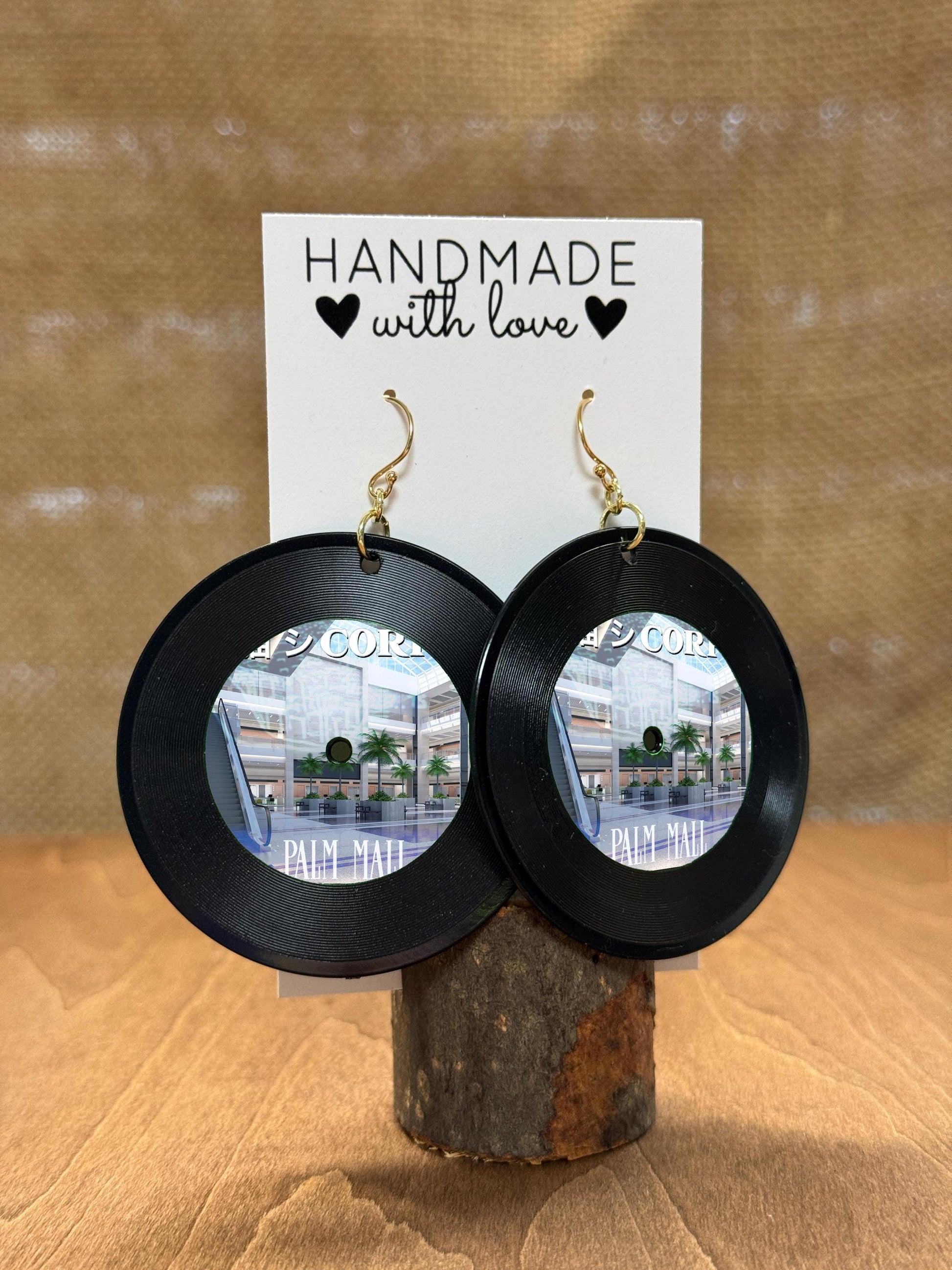 Custom Album Cover Vinyl Record Earrings: 14K Gold, Sterling Silver, or Steel