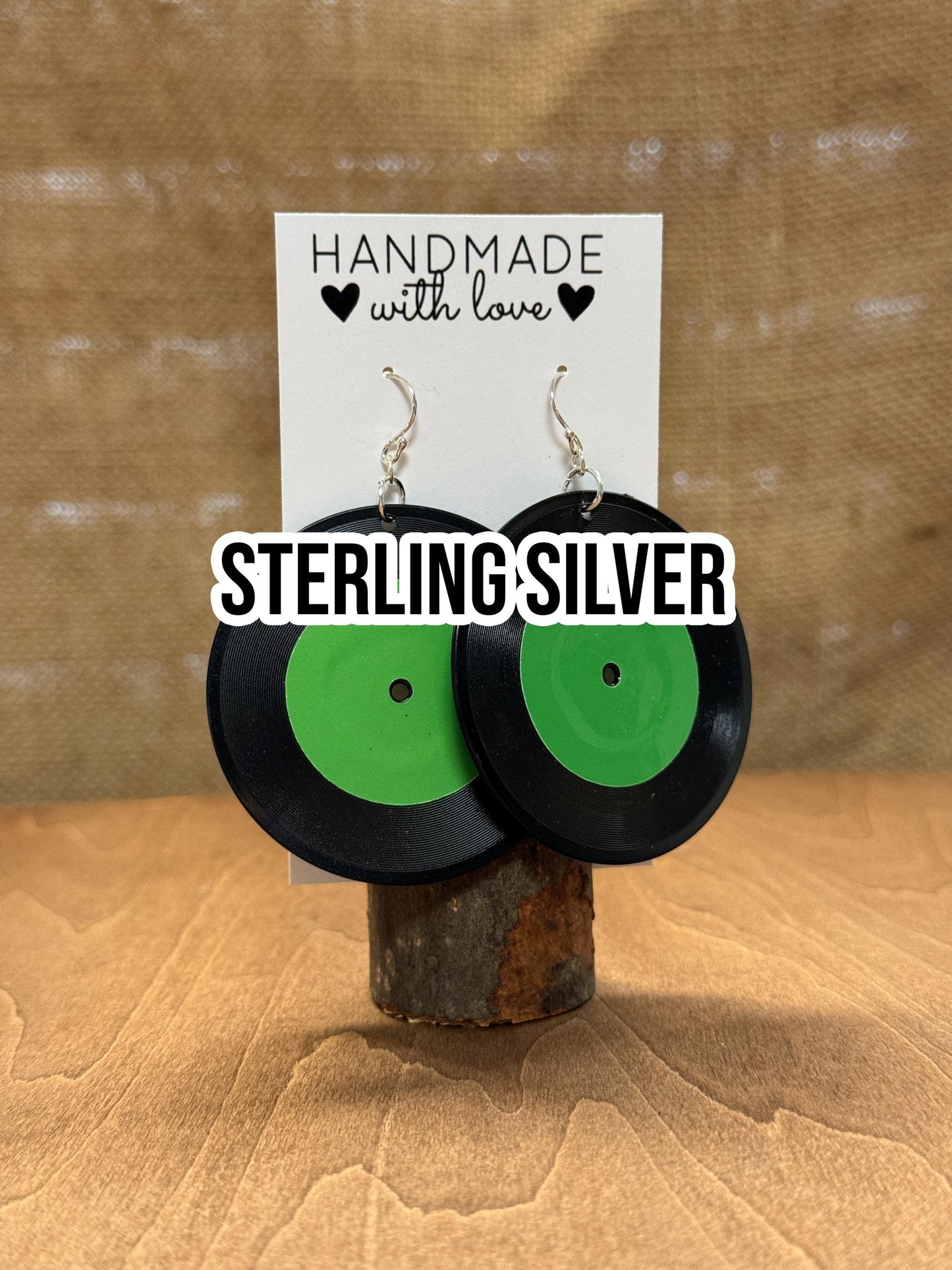 Custom Album Cover Vinyl Record Earrings: 14K Gold, Sterling Silver, or Steel