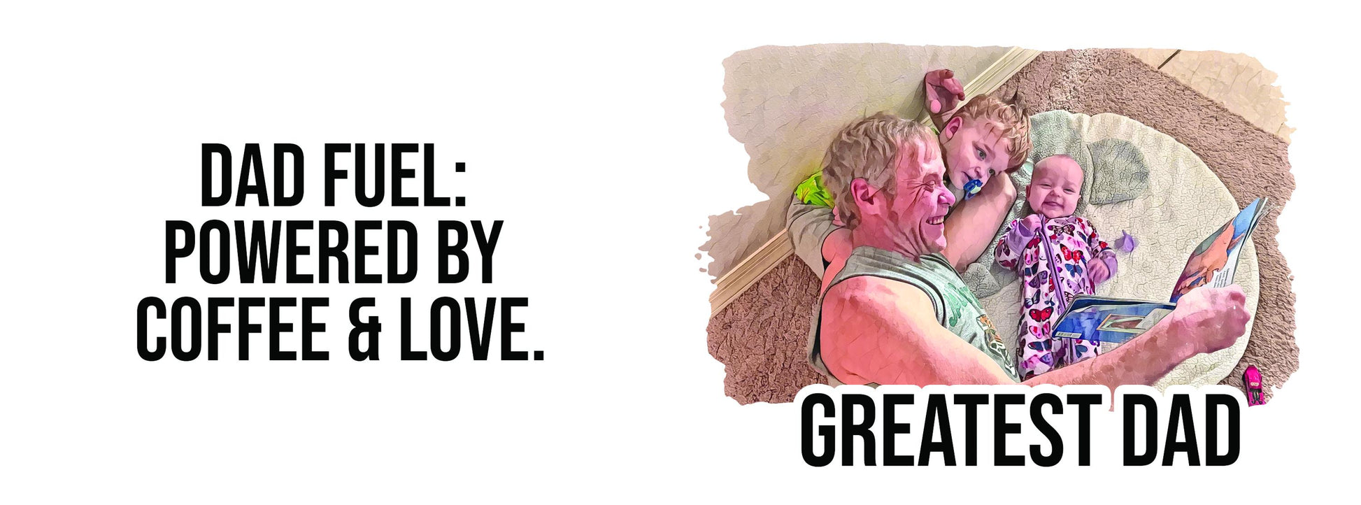 Personalized Dad Photo Mug: Custom Watercolor 'Greatest Dad' Gift