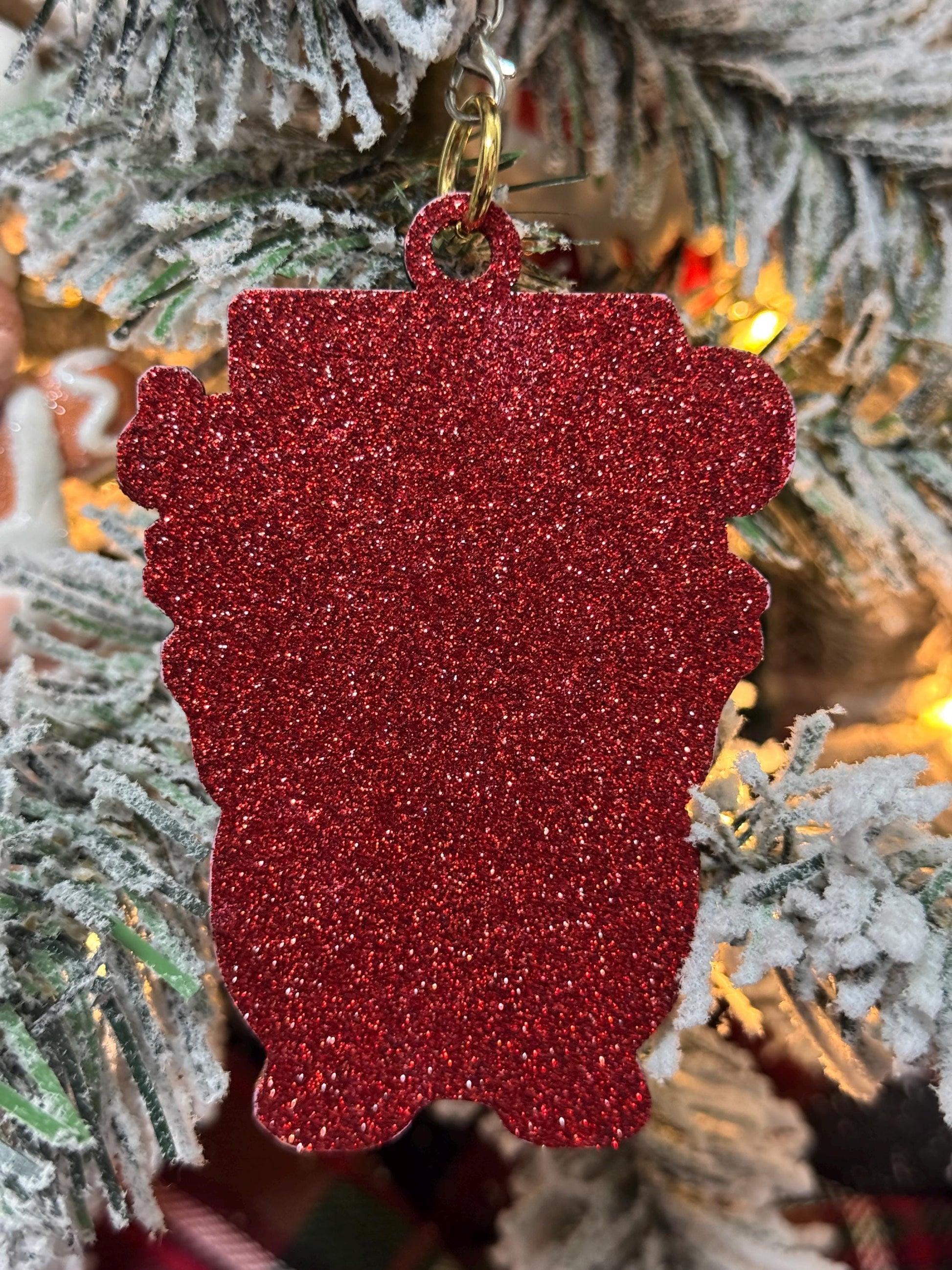 Funny Piggy Bank Christmas Ornament: Handmade Glitter Holiday Decor