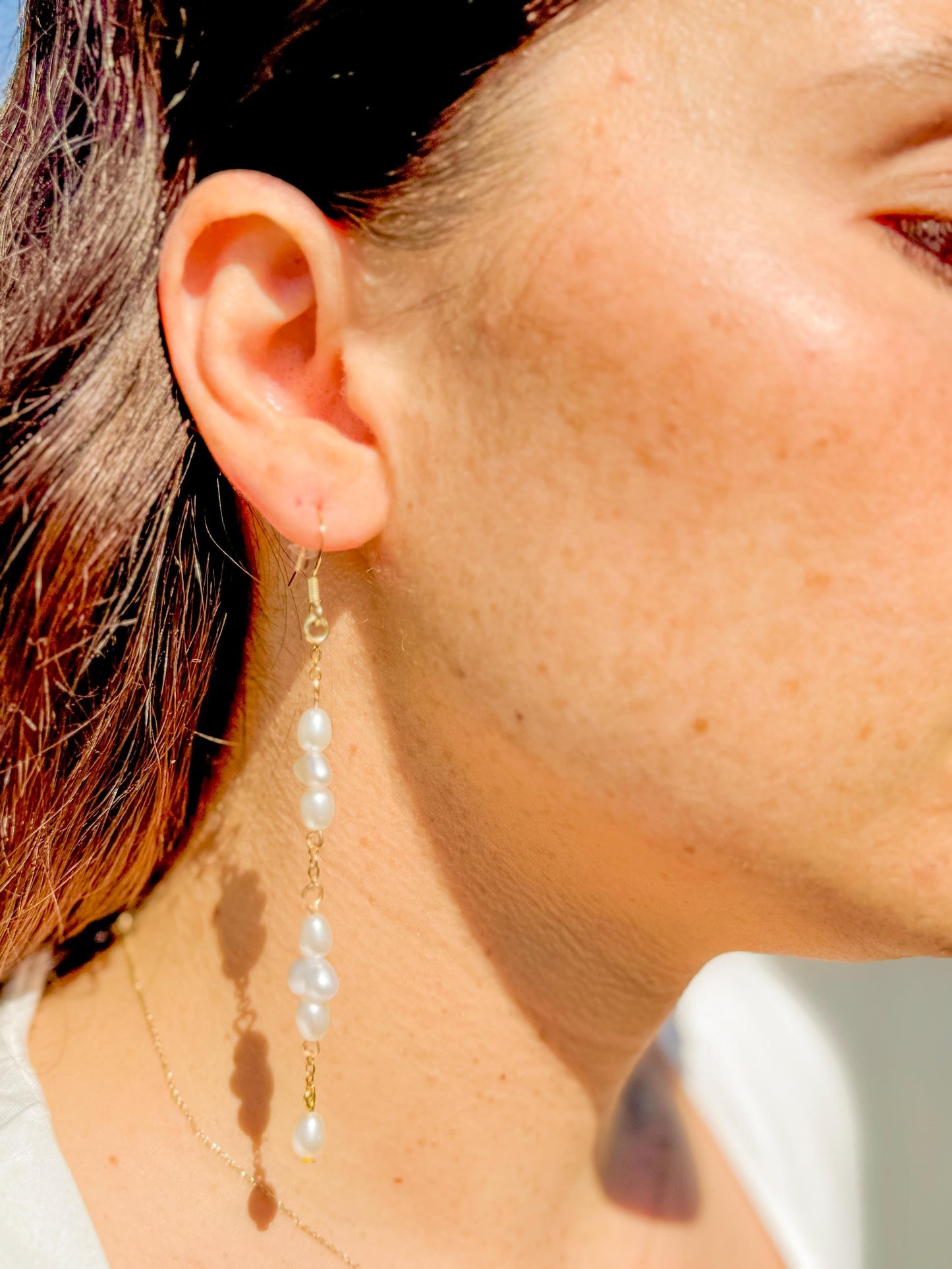 Handcrafted Baroque Faux Pearl Earrings – Three Length Options for Elegant Dangle Jewelry