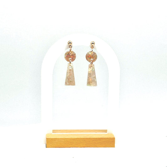 Handmade Glitter Resin Drop Earrings: Gold Geometric Dangles