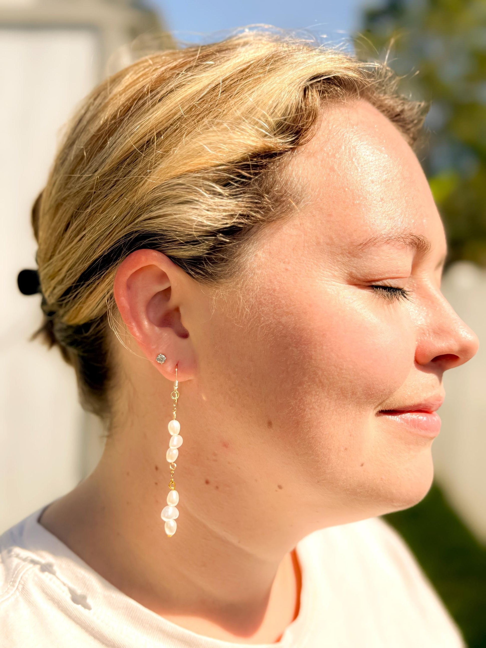 Handcrafted Baroque Faux Pearl Earrings – Three Length Options for Elegant Dangle Jewelry