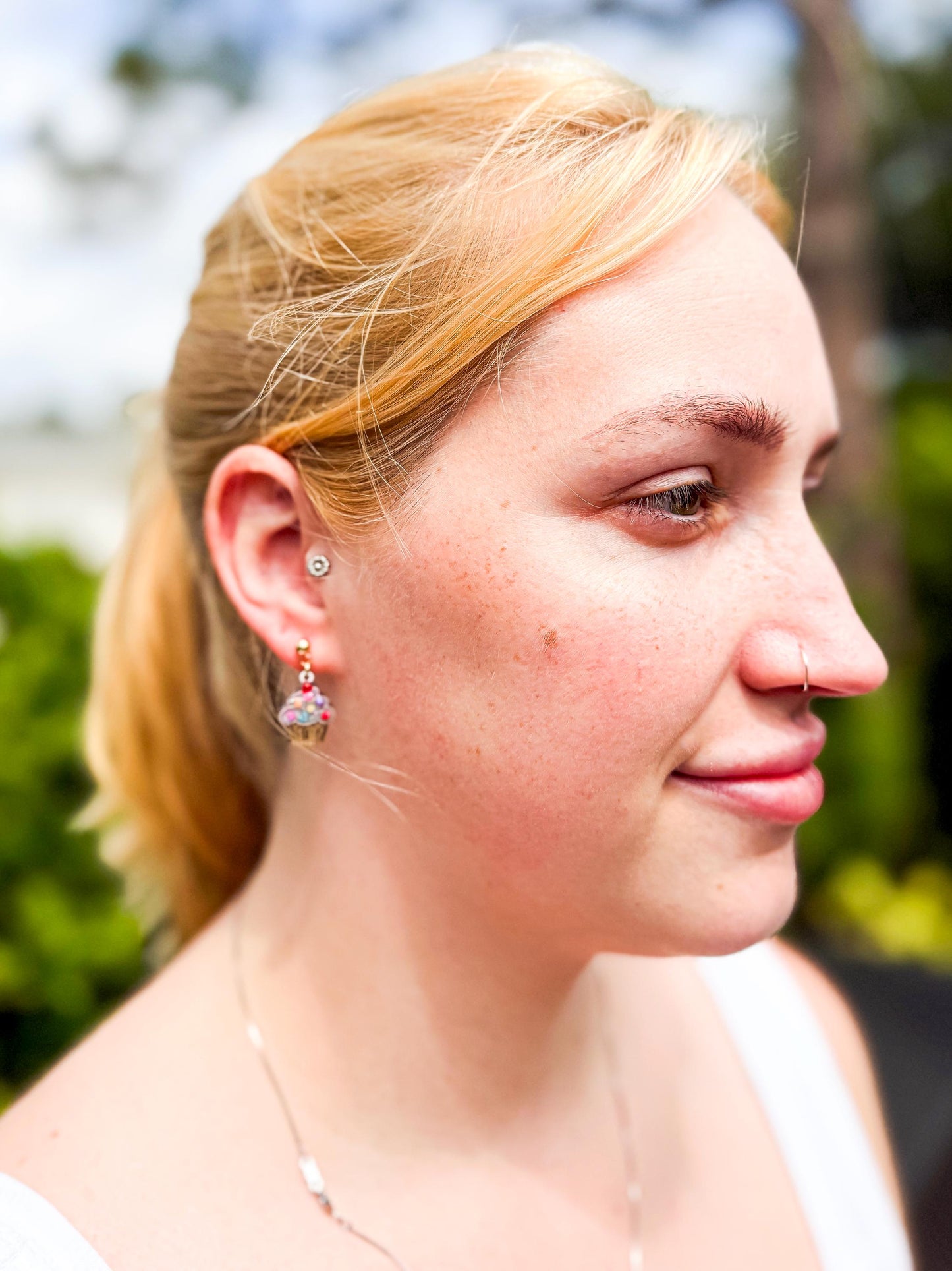 Glitter Sprinkle Cupcake Earrings: Handmade Resin Dessert Jewelry