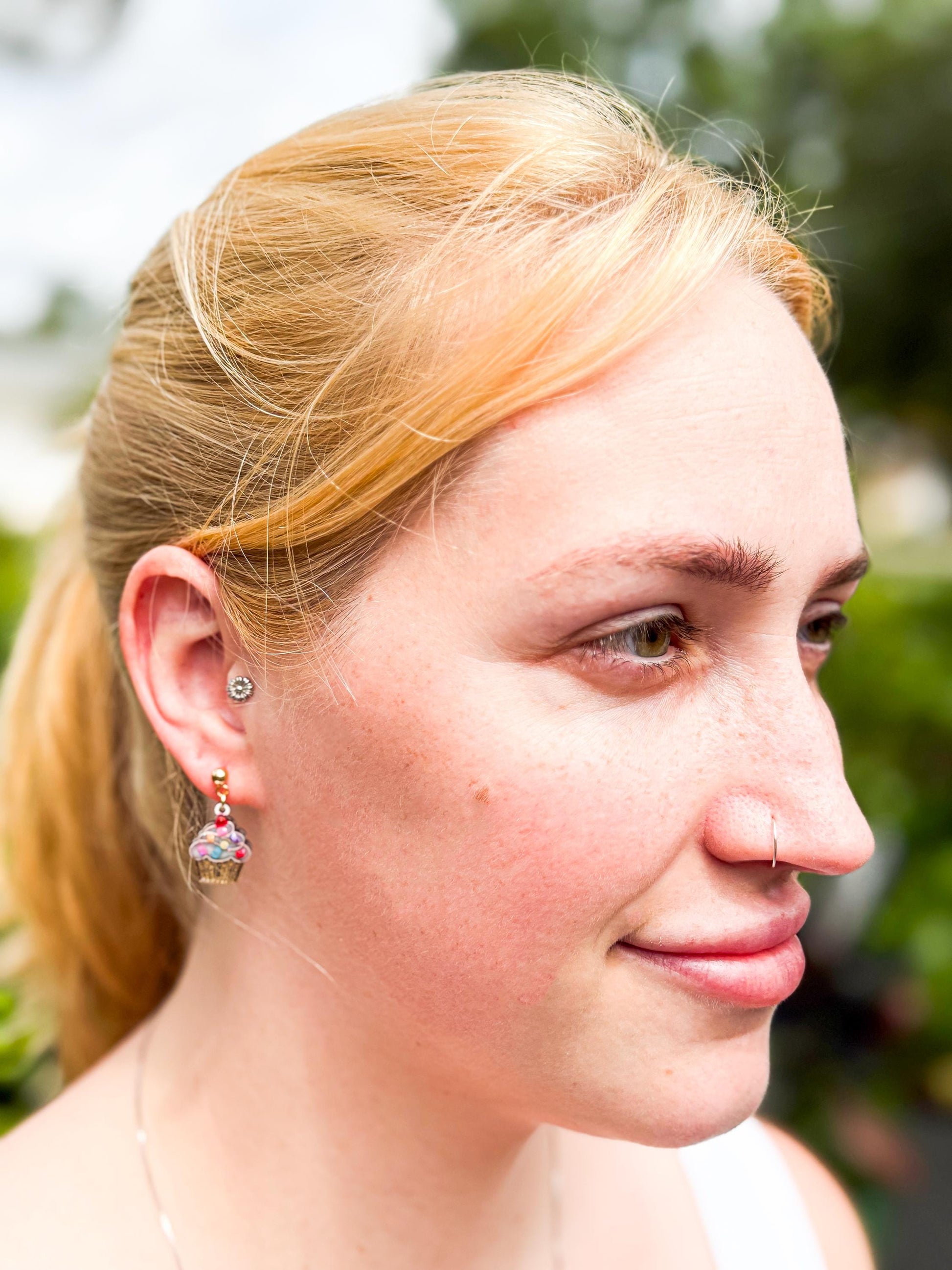 Glitter Sprinkle Cupcake Earrings: Handmade Resin Dessert Jewelry