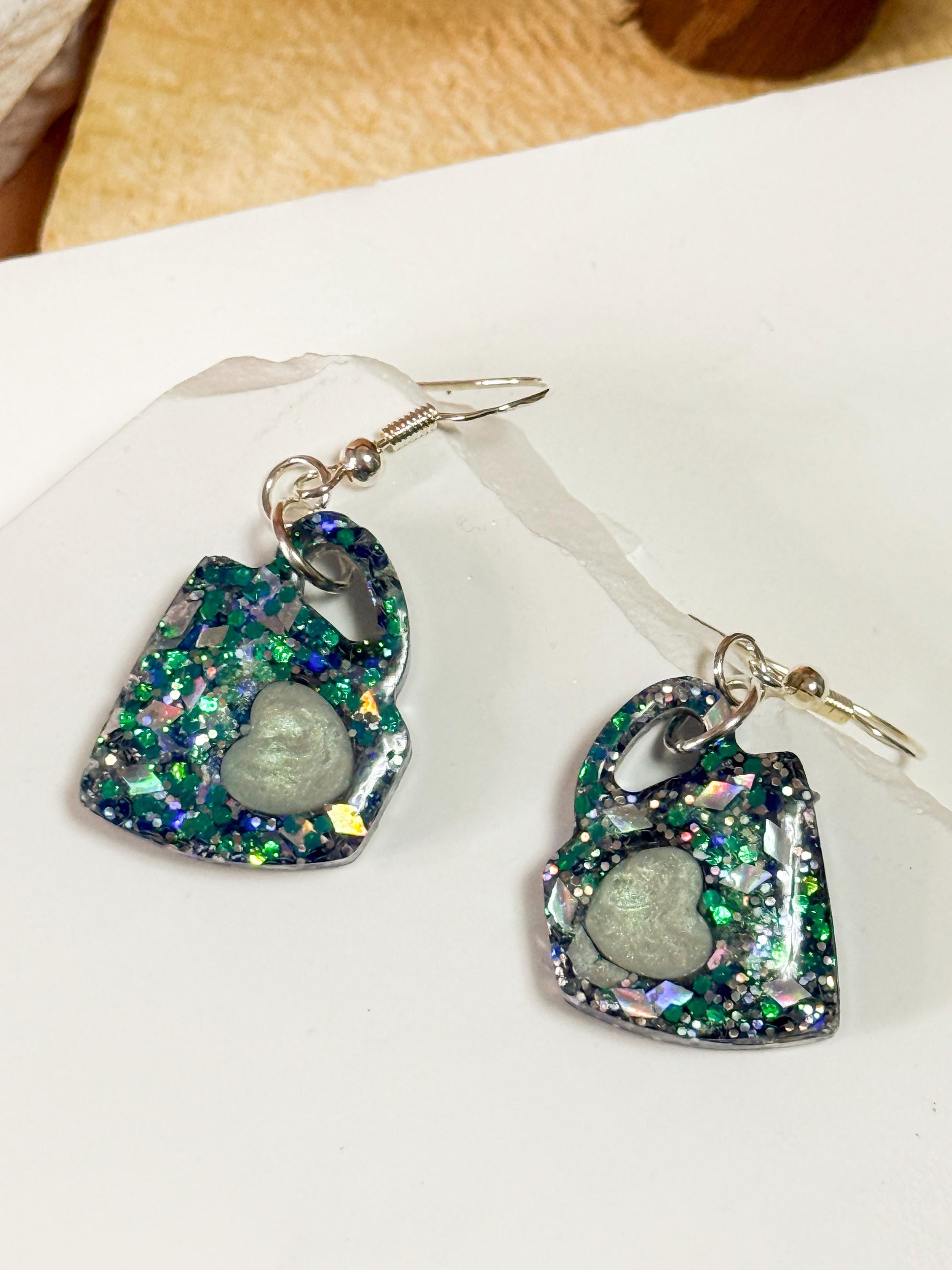 Coffee Mug Earrings, Resin Earrings | Glitter Holographic Cup Dangle • Handmade Coffee-Lover Gift