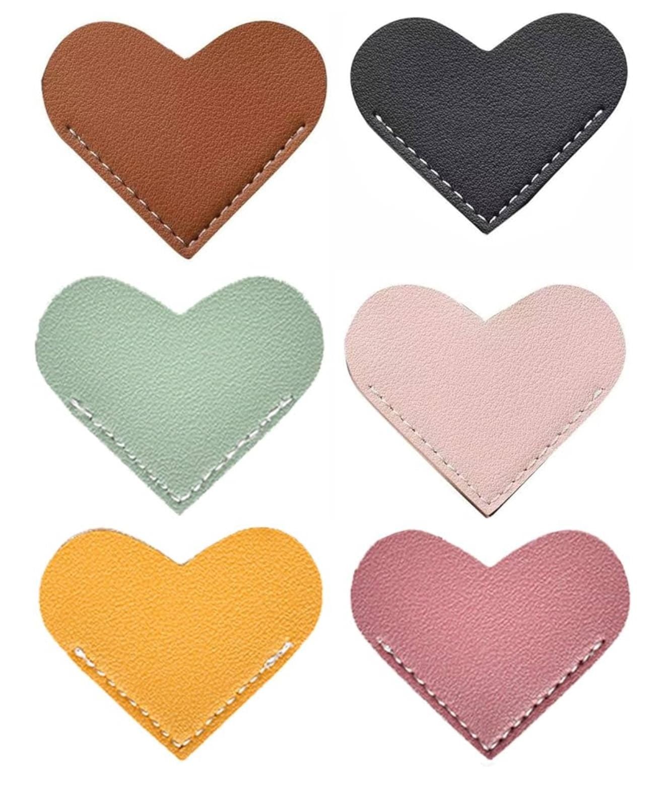 Personalized Birth Flower Bookmark: Engraved Faux Leather Heart Corner