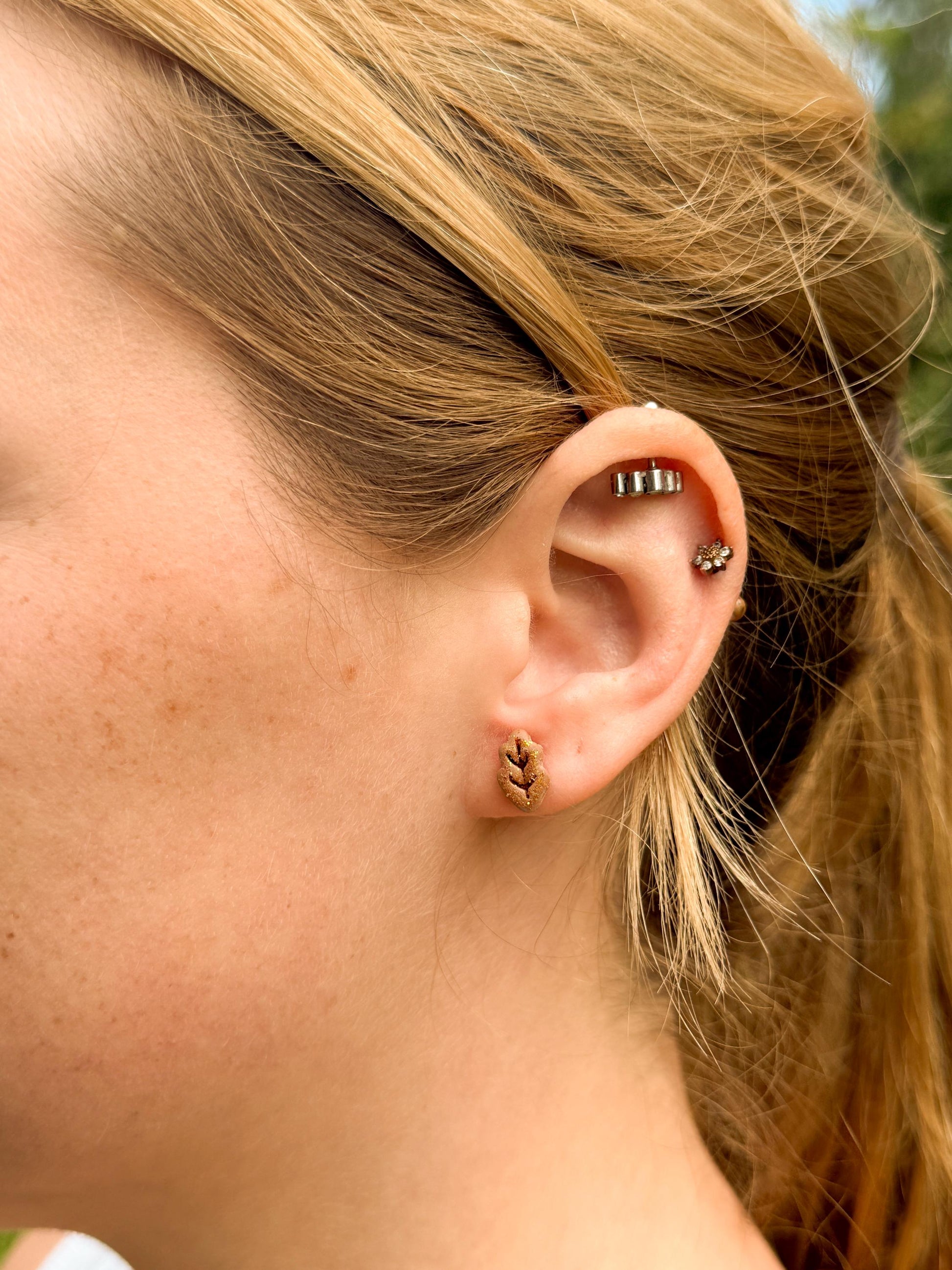 Fall Polymer Clay Stud Earring Set: Pumpkin Pie, PSL Coffee, Autumn Leaf
