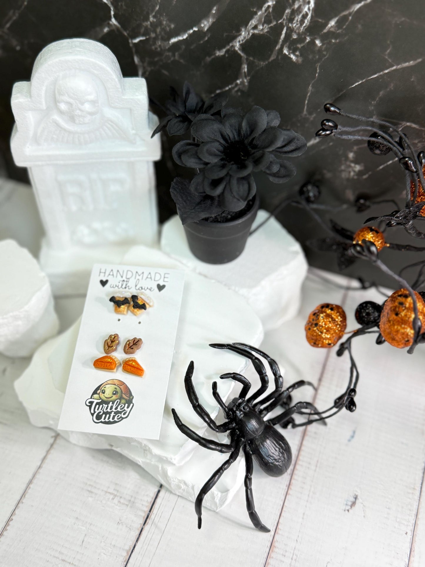 Fall Polymer Clay Stud Earring Set: Pumpkin Pie, PSL Coffee, Autumn Leaf