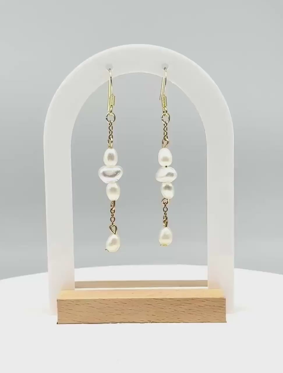 Handcrafted Baroque Faux Pearl Earrings – Three Length Options for Elegant Dangle Jewelry