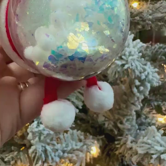 Glitter Snowball Snowman Ornament: Shatterproof Christmas Decor