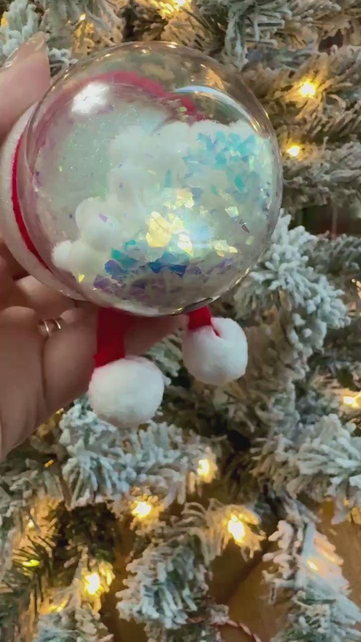 Glitter Snowball Snowman Ornament: Shatterproof Christmas Decor