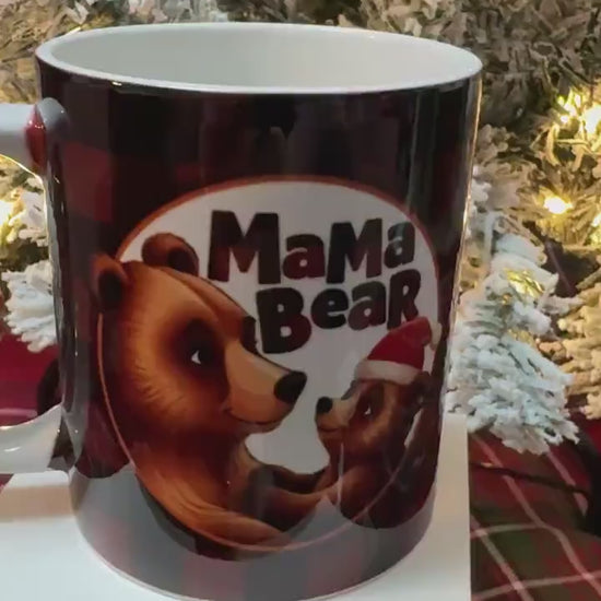 Mama Bear & Dada Bear Mug Set: Red Gingham Parent Gift