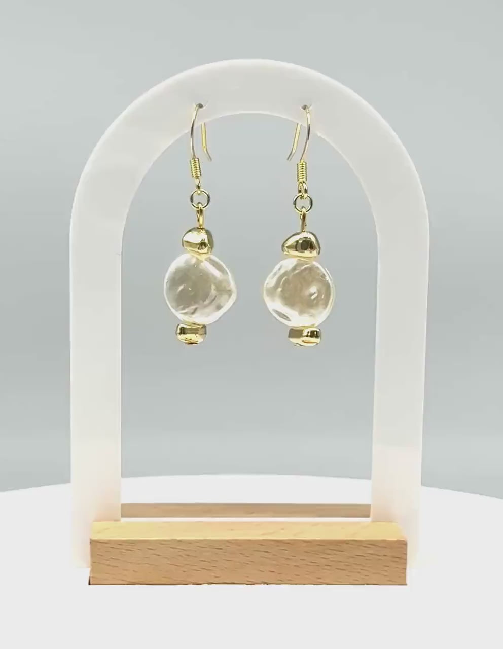 Baroque Pearl-Like Drop Unique Gold Earrings – Classic & Versatile Jewelry