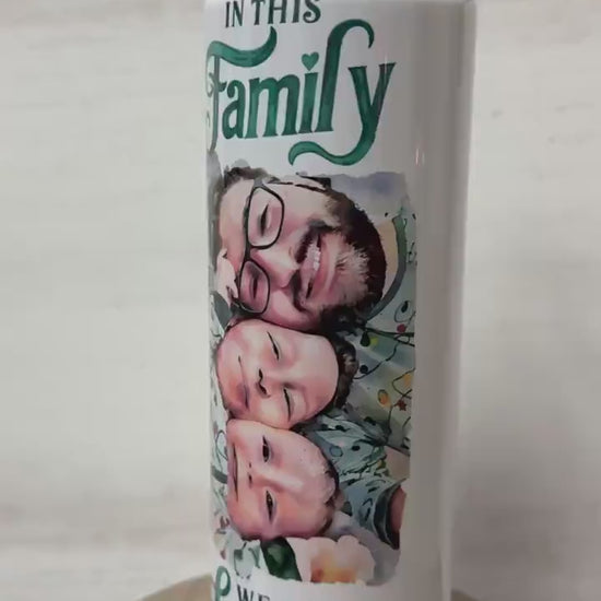 Personalized Watercolor Photo Water Bottle: Custom Stainless Steel Family Gift